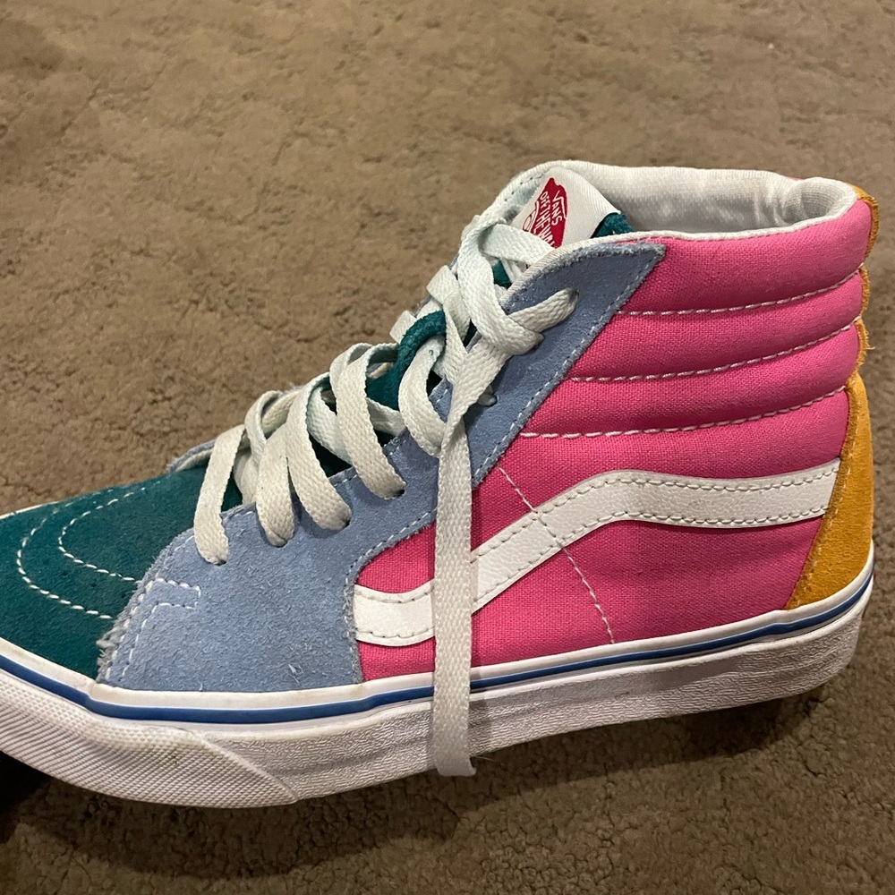 Colorful high top Vans - LIKE NEW CONDITION🩷💚🩵💛